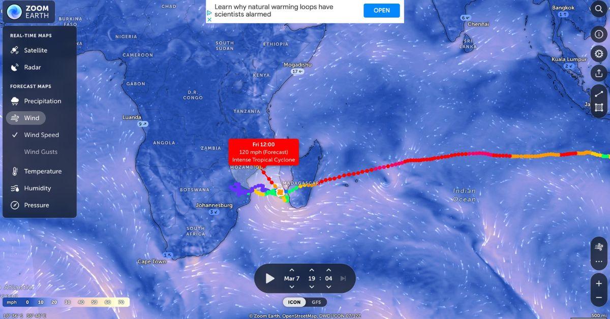 Pray: Tropical Cyclone Freddy tracking towards Malawi